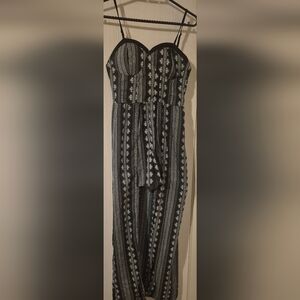 Band of Gypsies Black and White Maxi Romper